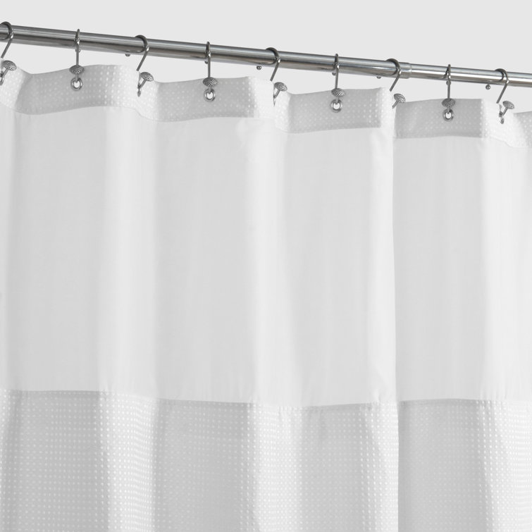 Latitude Run® Waffle Weave Shower Curtain With SnapIn Liner, 12 Hooks
